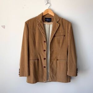 Vintage 70s 80s Ralph Lauren Western Corduroy Blazer Jacket Size 6 Made in USA